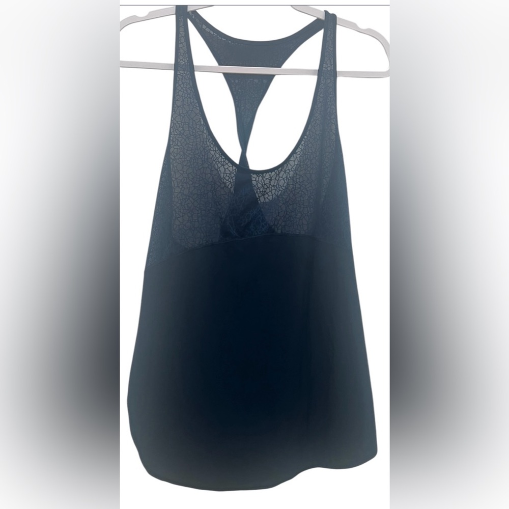 Lululemon Twist and Train S/M blue sheer Racerback tank top with split sides